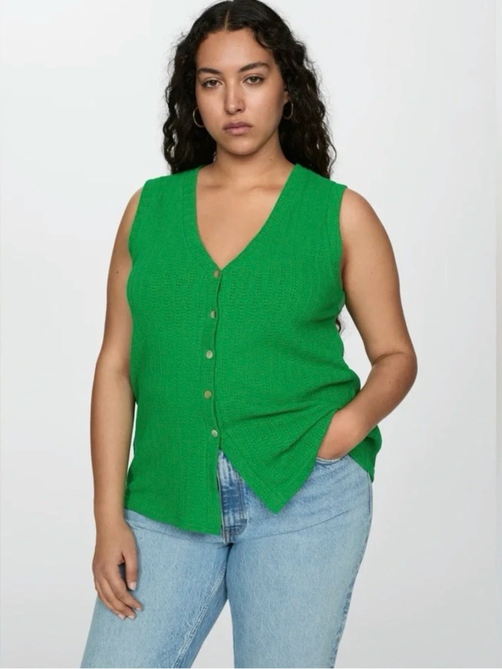 Mango Bright Green Knit Vest - Picture 5 of 11